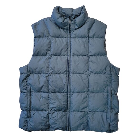 Eddie Bauer‎ Goose Down Insulated Puffer Vest Blue L Full Zip Warm Lightweight - Picture 2 of 6